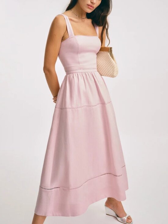 Reformation Dresses & Skirts - Reformation Everett Linen Midi Dress - Cherry Blossom Blush Pink Valentine's Day